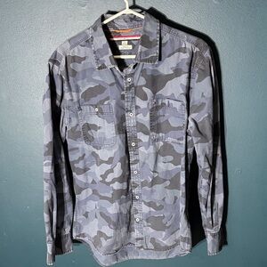 Tommy Hilfiger Gray Camouflage Casual Shirt